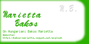 marietta bakos business card